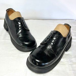RARE 90's/Y2K Vintage DR MARTENS Oxford 8461 Black Chunky Block Heel